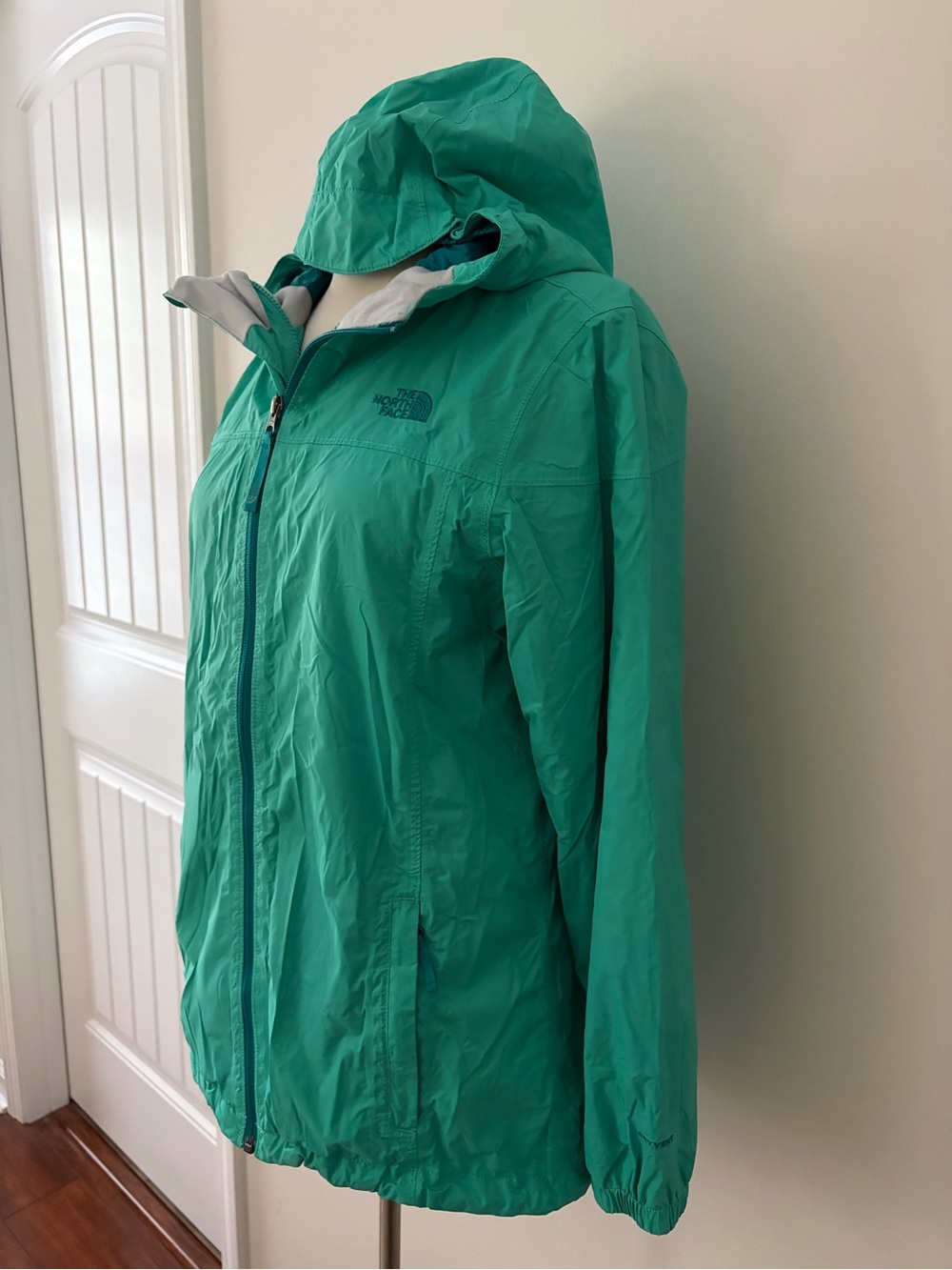 The North Face Juniors Teal Hooded Windbreaker Jacket Gorpcore Outdoorsy - Picture 4 of 11